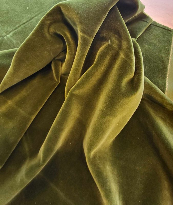 Bomullsfløyel, mosegrønn 60cm x 150cm