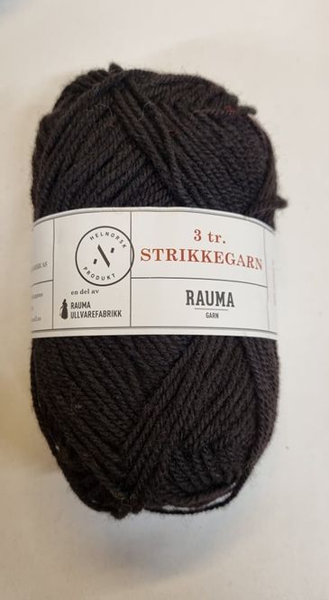 Hovedbilde Rauma  3 tråds strikkegarn 110 sauesvart 