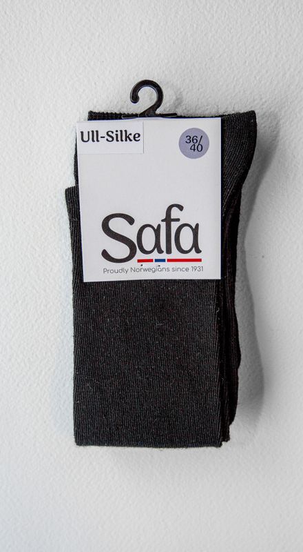 Exclusive knestrømper dame svart ull/silke