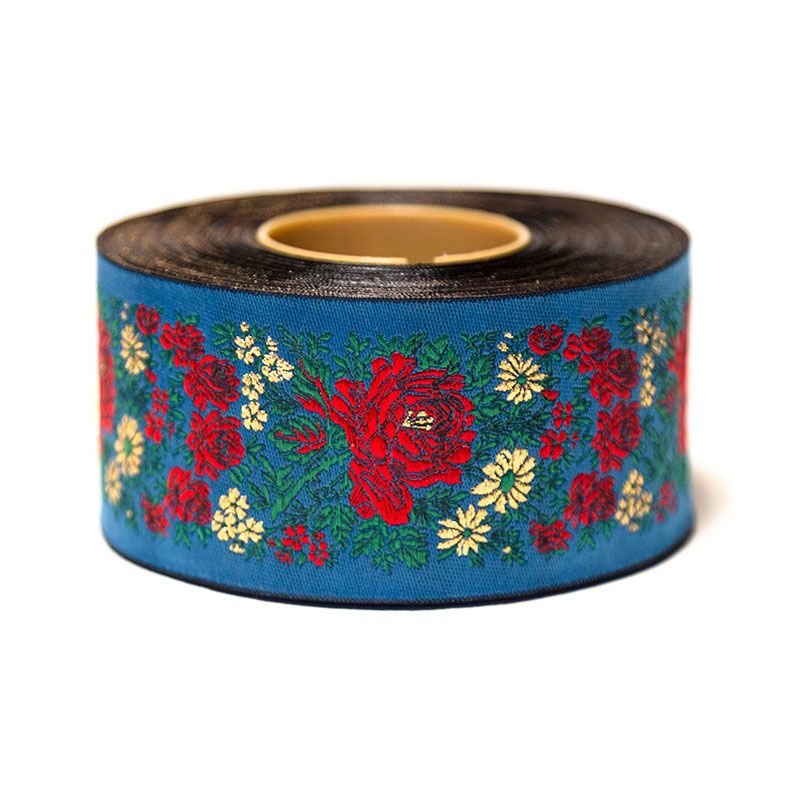 Blomsterbånd dus blå/ rød 48 mm