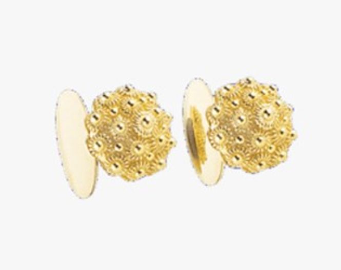 Hovedbilde Mansjettknapper 754606  Fana med krus, forgylt