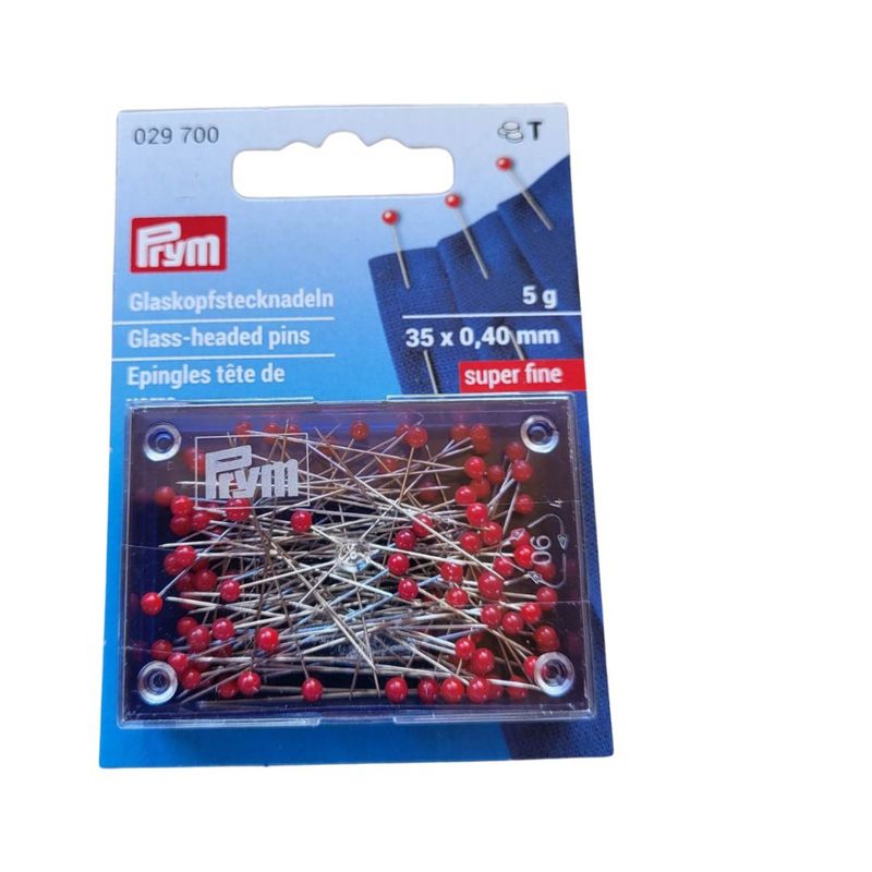 Røde små glasshodenåler