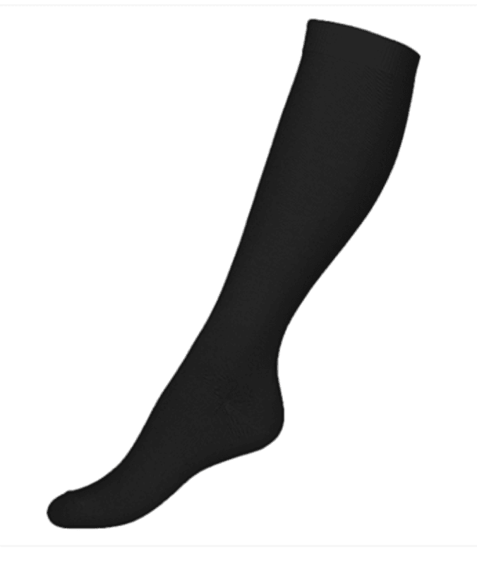 Knestrømper dame  sort bomull